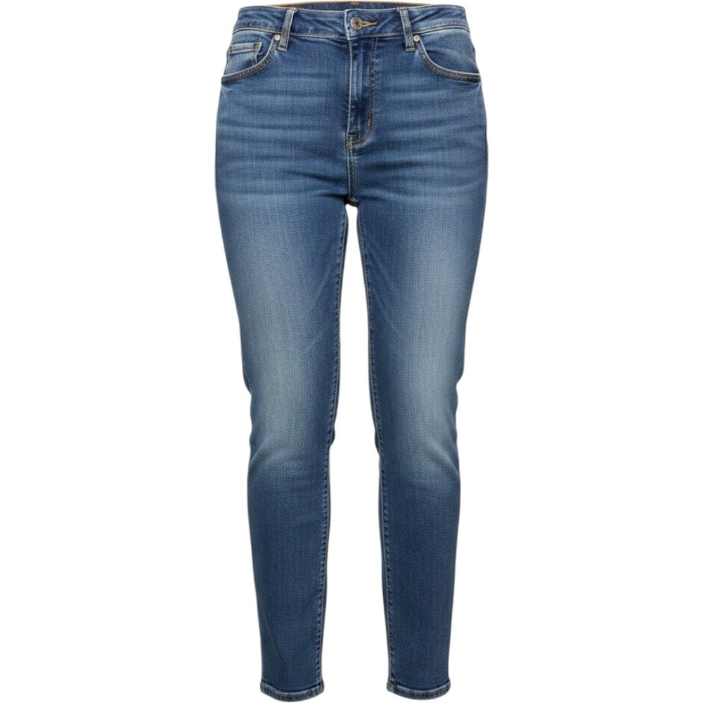 Wrangler Womens Mid Rise Skinny Jeans Medium Wash Blue Denim Slim size 13/14